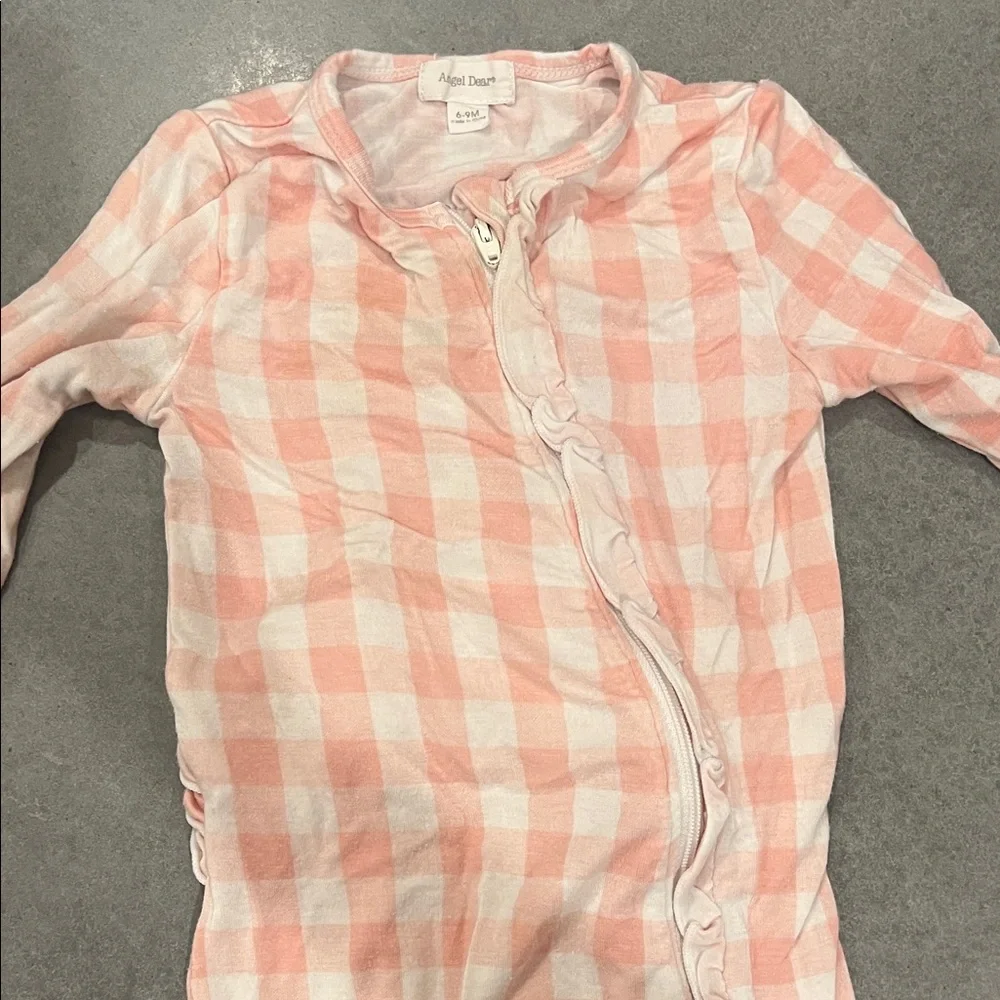 Angel deal Pink Gingham Footed One-Piece Pajamas (6-9 months)